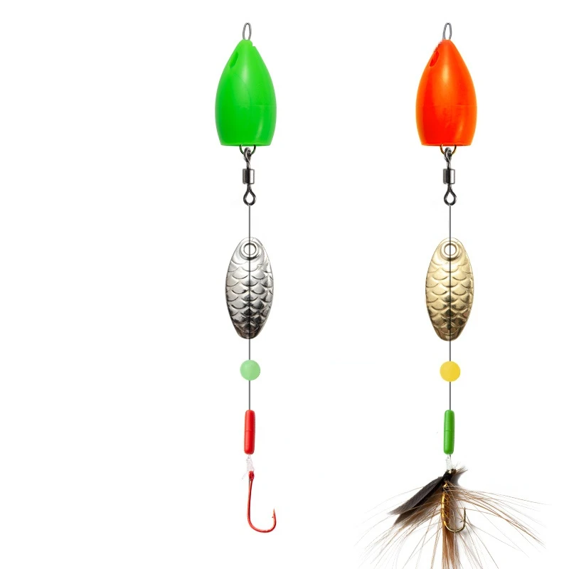 Anzuelo de pesca con señuelo giratorio, juego de anzuelos luminosos, insectos, moscas, Mosca, aparejos de pesca - imagen 3