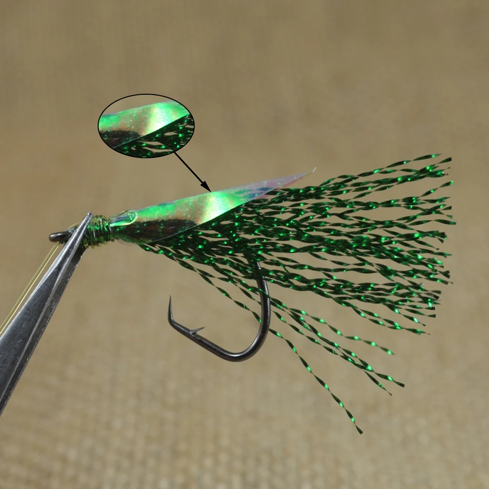 MNFT-película de plástico transparente para atar moscas, 8 piezas, arcoíris, piel, Midge Flash, señuelo, Material de 12CM X 20CM - imagen 2