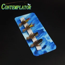 Hopper con cabeza de pelo de ciervo hilado y patas anudadas, Señuelos de pesca con mosca, imitación de especies de adultos, 3 piezas, 10 #