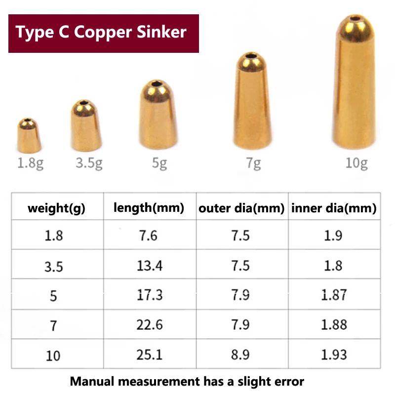 5 uds 1,8g - 21g pesas de bala de pesca plomo de latón para anzuelo de pesca y señuelo Texas Rig accesorios de aparejos 4 modelos - imagen 5