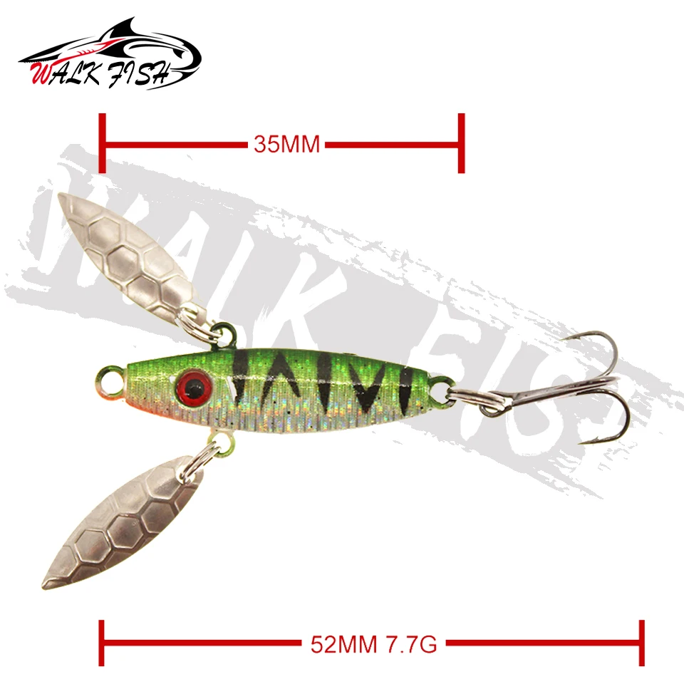 WALK FISH-señuelo de pesca de plomo reflectante de Metal, 5,2 cm, 7,7g, Swimbait, placa de hierro, hundimiento, aparejos de pesca - imagen 3