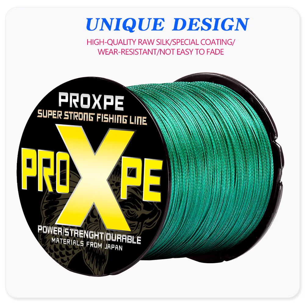 PROXPE-sedal de Pesca trenzado, multifilamento duradero, 100% PE, Multicolor, tejido para carpa de agua salada, accesorios extremos para Pesca - imagen 2
