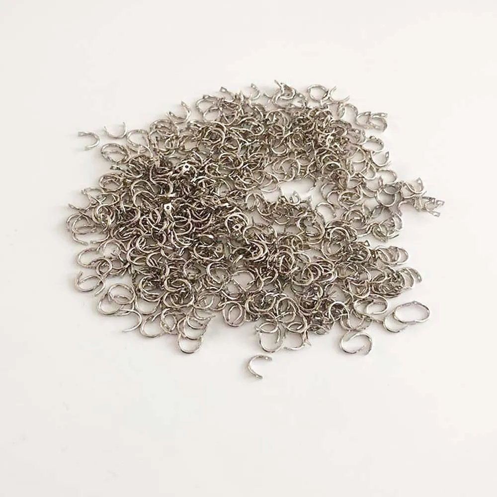 50-100pcs/lot Fishing U-ring 5 * 7mm silver rotating piece accessory DIY Fishing Lures Baits Easy Spin Spinner Folded Spoons - imagen 5