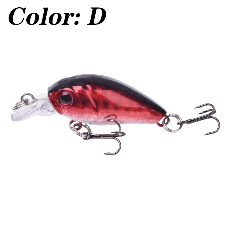 1 Uds. Señuelos de pesca Wobbler con manivela 4,5 cm 4g ojos 3D Crankbait cebo duro Artificial para pececillos lubina carpa Swimbait aparejos de pesca - imagen 5