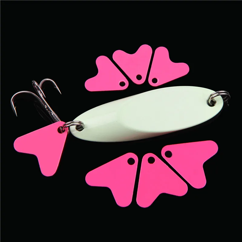 100pcs Fishing Metal Spinner Spoon bait accessories Heart shaped plastic sequins Tackle DIY Bait Fishing lure tackle - imagen 3