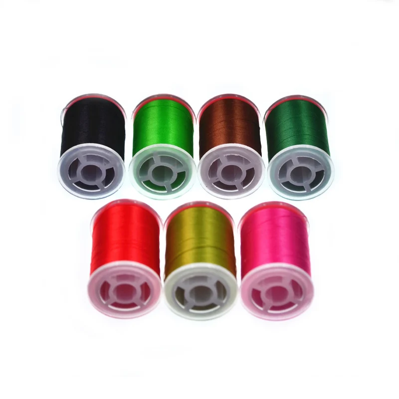 7 carretes/combo 100D hilo para atar moscas encerado en bobina estándar hilo multifilamento de polietileno para patrones de trucha pequeña y moscas de agua salada - imagen 5