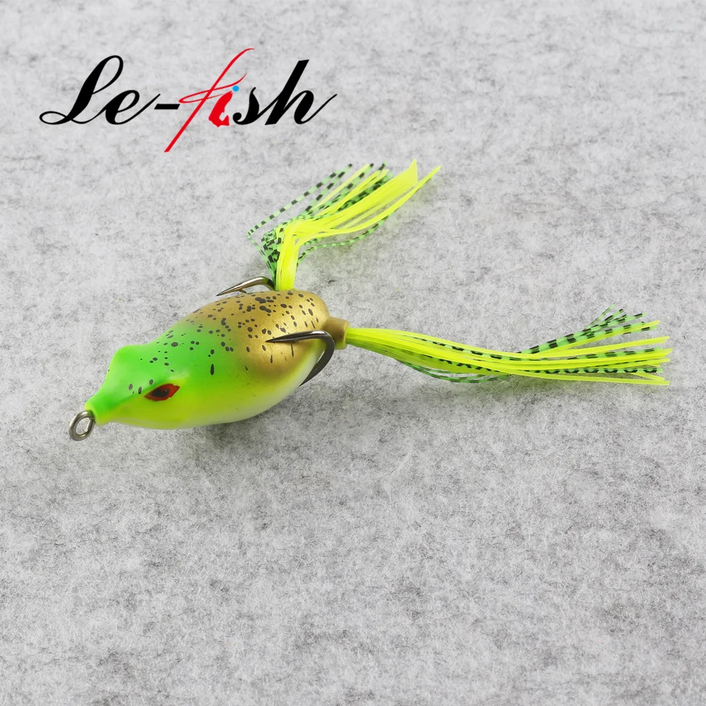 Le-fish-señuelo de pesca Artificial de rana suave, cebos de cabeza de serpiente, aparejos de pesca de lubina con caja de venta al por menor, 6g/12g, nuevo