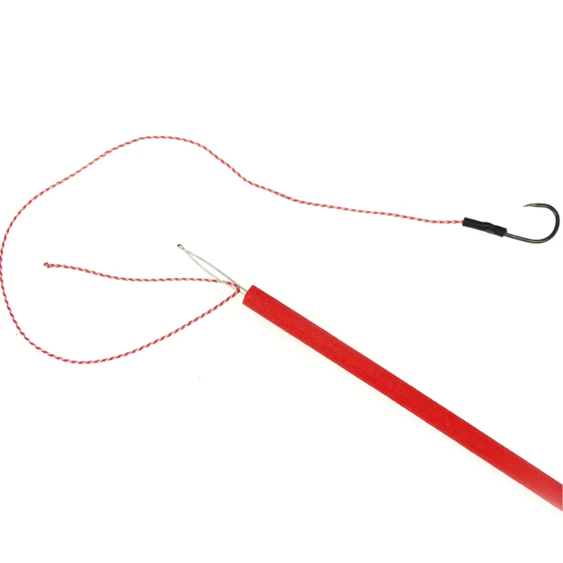 Enhebrador de bobina de pesca de agua salada, enhebrador de alambre de acero inoxidable, agujas de taladro de cebado, aparejo de pesca, herramientas de roscado negro, 1 unidad - imagen 5