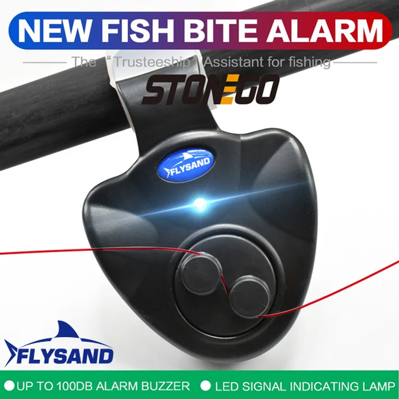 FLYSAND-alarma de picadura de pescado para pesca, zumbador electrónico en caña de pescar con sirena fuerte, indicador diurno y nocturno con batería - imagen 3