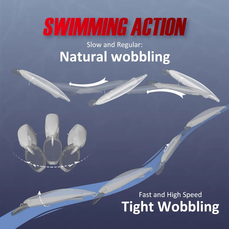 Noeby-Señuelos de pesca de pececillo de hundimiento pesado, 90mm, 46g, 110mm, 60g, cebo Artificial Wobbler de fundición larga, señuelo de pesca de agua salada - imagen 5