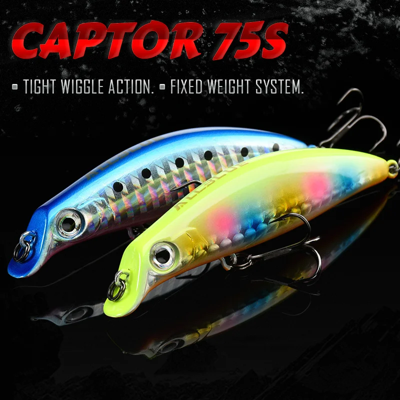 ALLBLUE-señuelo de pesca CAPTOR 75S, 75mm, 8g, Wobbler de fundición larga, profundidad de pececillo, 0,8-1,2 m, cebo Artificial para Lucio - imagen 2