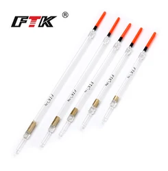 FTK 10 unids/lote flotador de plástico de nailon 1,0g/1,25g/1,5g/1,75g/2,0g flotadores de pesca de plástico cristal juego de tubos aparejos de pesca