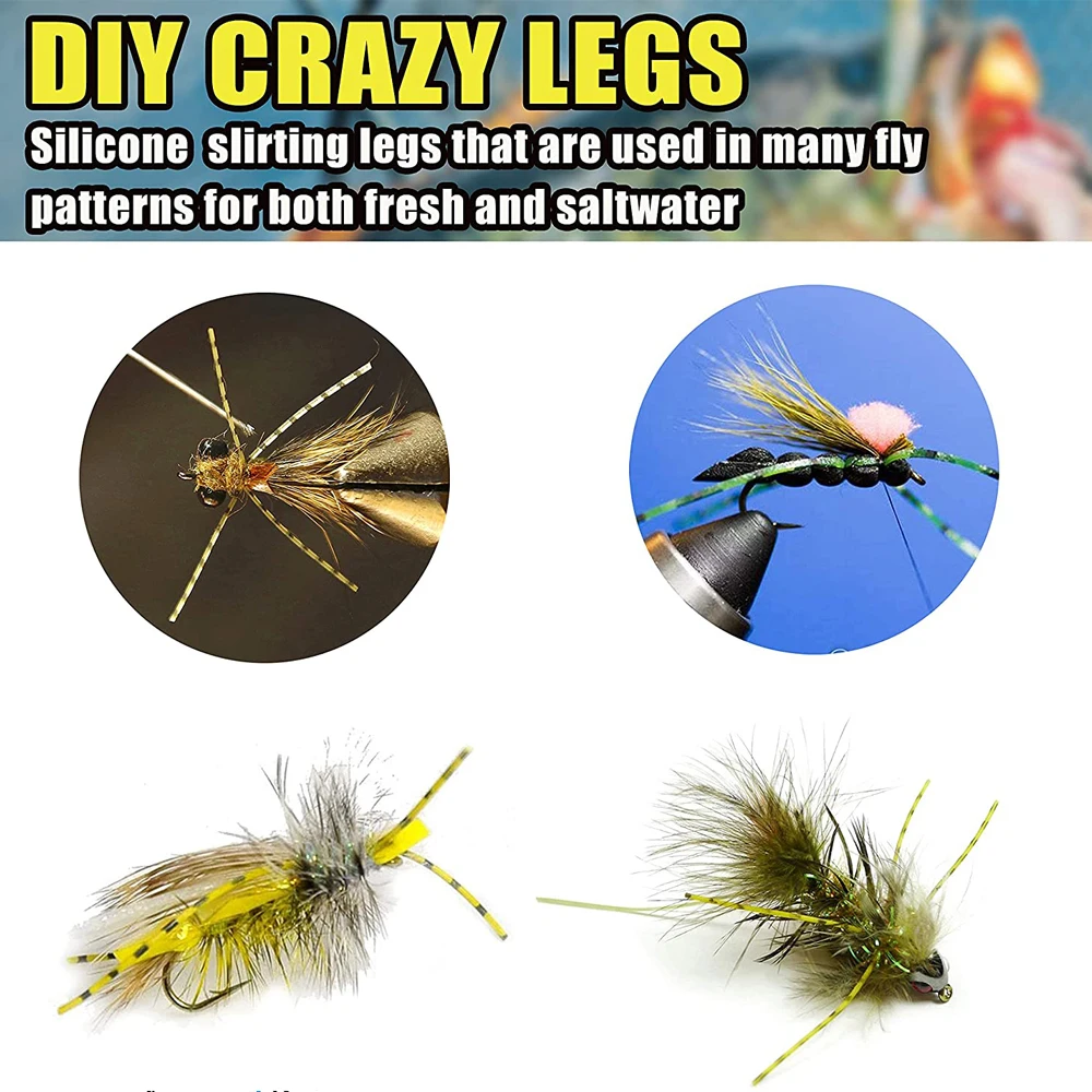 Faldas de plantilla de silicona para Pesca, Señuelos de plantilla de lubina, 50 hebras, cebos giratorios, Buzzbaits, falda de cuchara, Material de atado de moscas, 6 piezas, 12 piezas, 18 piezas - imagen 4