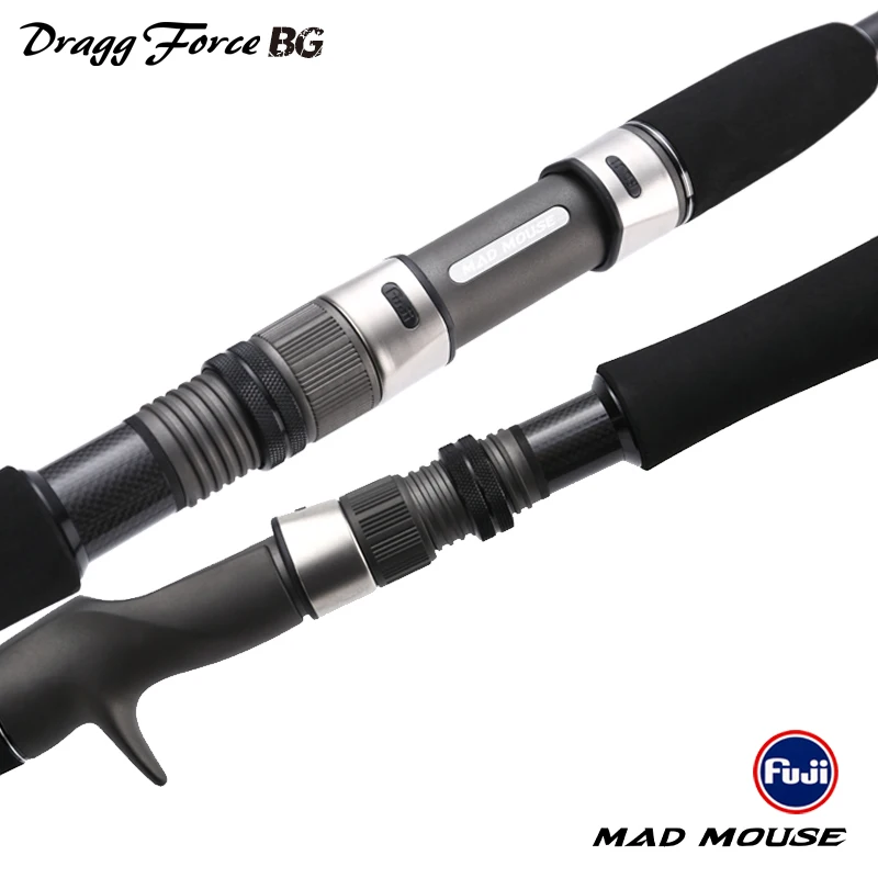 Nueva caña de pescar MADMOUSE Dragg Force BG 1,9 m PE4-8 Jig 400g arrastre 30kg Japón piezas completas Fuji caña de barco caña de pescar en el océano