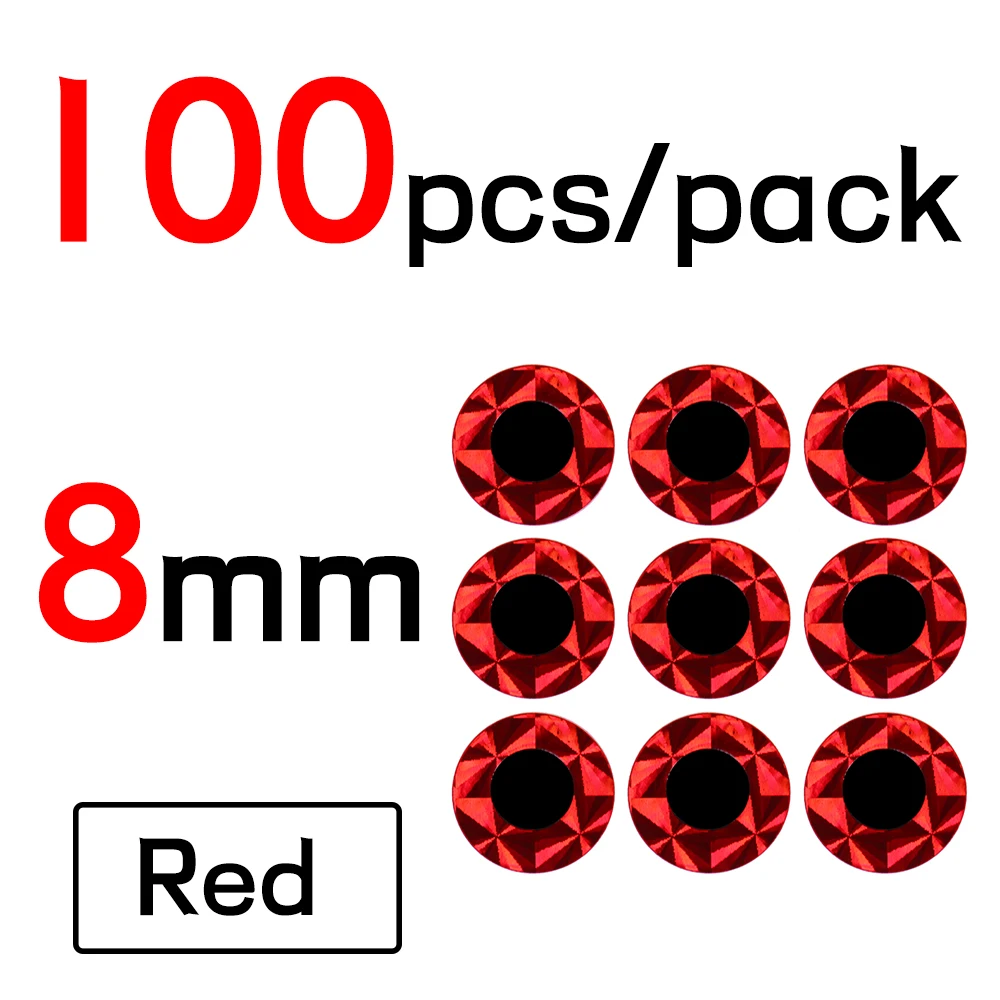 8mm Red 100pcs