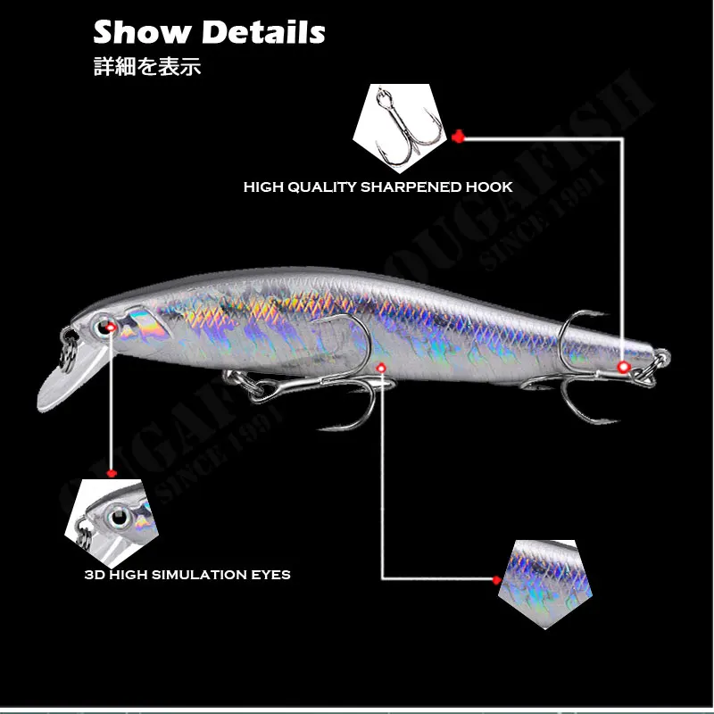 Señuelo de pesca de invierno, accesorio para pececillo, 60-2022mm, 5-110g, se hunde, Leurre, Carnassier, Isca, Artificial, envío directo, 14,5 - imagen 4