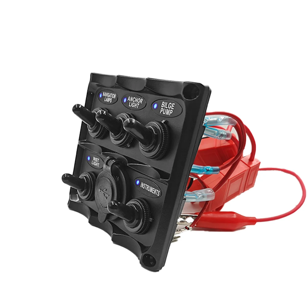 Interruptor de palanca de servicio para yate marino, accesorios de coche, Control multifunción de plástico, 12V - imagen 4