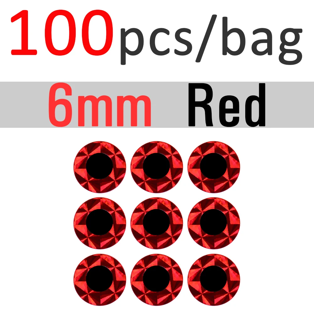 6mm Red 100pcs