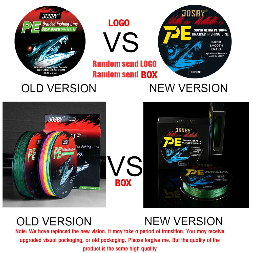 JOSBY-cable de Pesca trenzado de 8 hebras, monofilamento de carpa, accesorios japoneses Pe, 100M, 200M, 300M, 500M - imagen 2