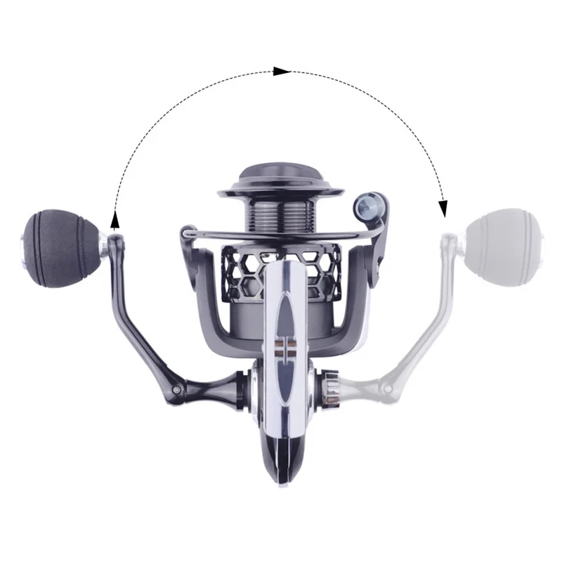 Carrete de pesca serie GK 1000-7000, señuelo de arrastre máximo de 8kg, rueda giratoria de Metal de tiro largo - imagen 3