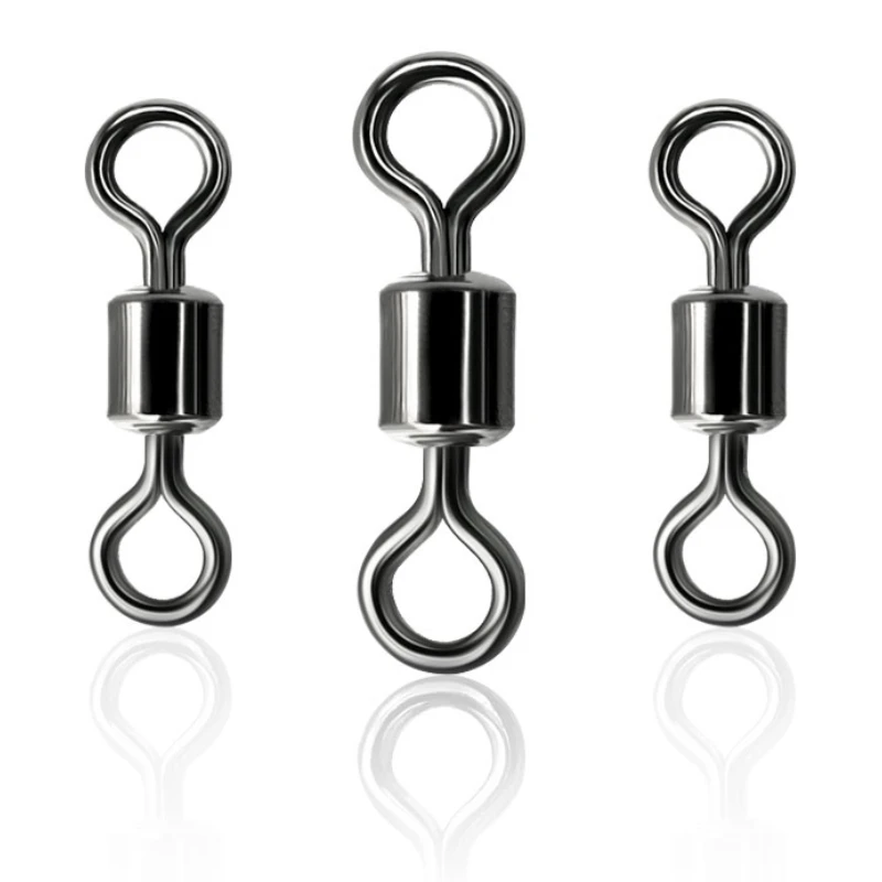Pin de pesca con forma de anillo de 8, Conector de cebo, giratorio de acero inoxidable para pesca, 50 piezas, señuelo, aparejos de pesca - imagen 2