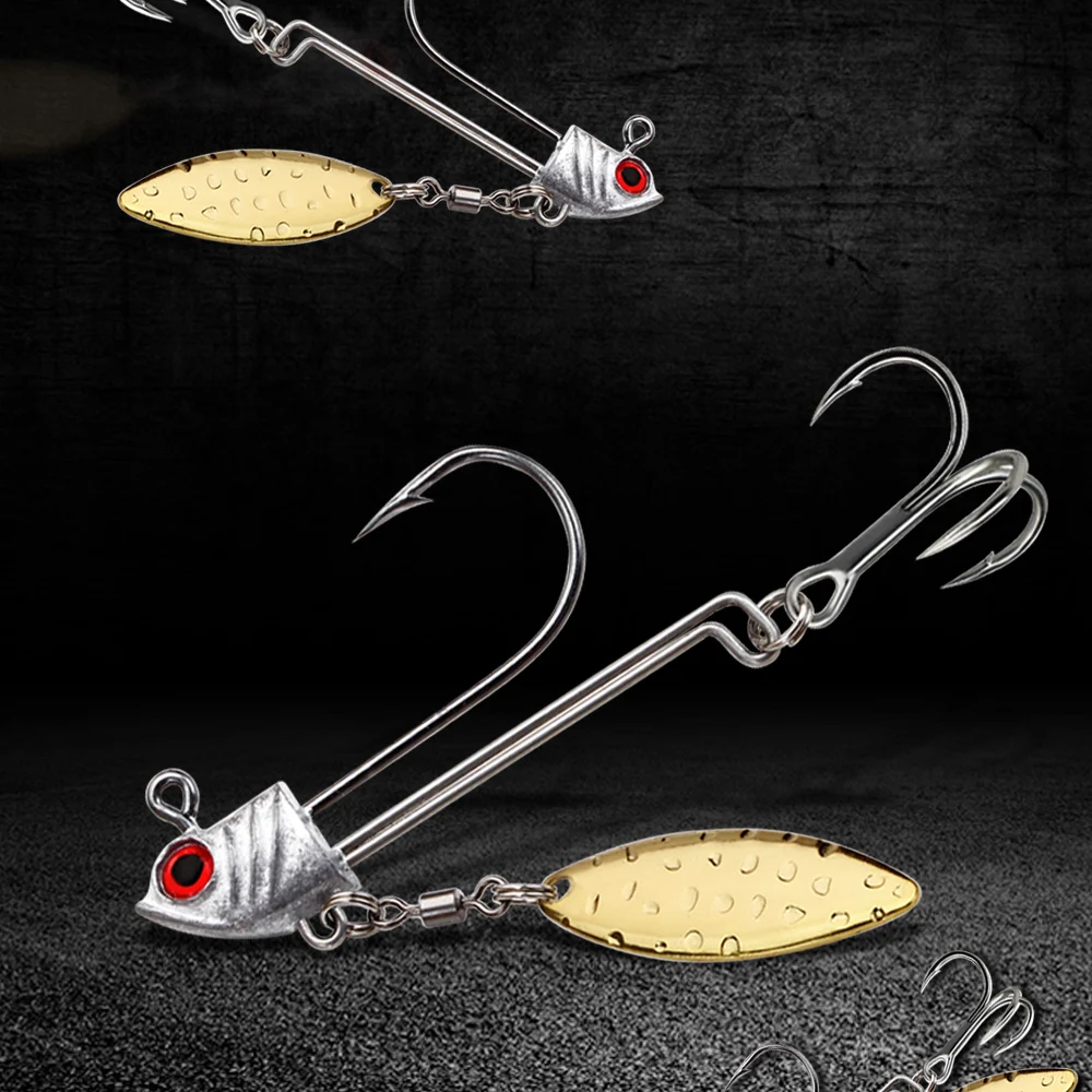 FTK Anzuelo con cabeza cuchara ojo suave metal plata y oro lubina - imagen 5