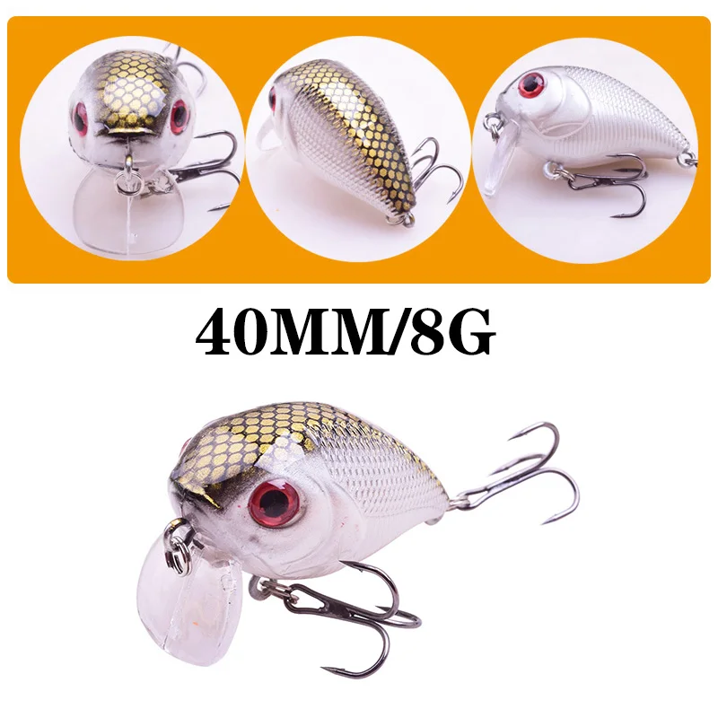 WDAIREN-SEÑUELOS DE Pesca DE 4cm y 8g, cebos duros artificiales con anzuelo triple, aparejos de Pesca - imagen 2