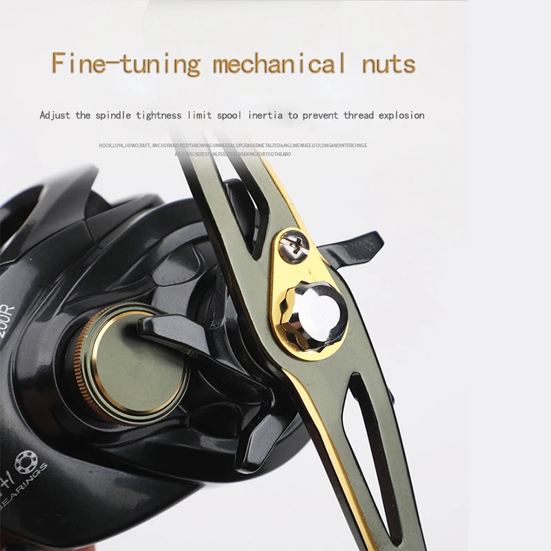 RUKE nuevo carrete de pesca carrete de fundición carrete de dos colores 17 + 1 relación de engranaje de rodamiento 7,6: 1 sistema de freno magnético peso 200g mano de aleación - imagen 5