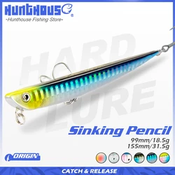 Hunthouse-Señuelos de Pesca con lápiz de hundimiento, cebo duro 2020, bay ruf, manic stickbait, de fundición larga, 99mm, 18,5g, 155mm, 31,5g, lubina de mar