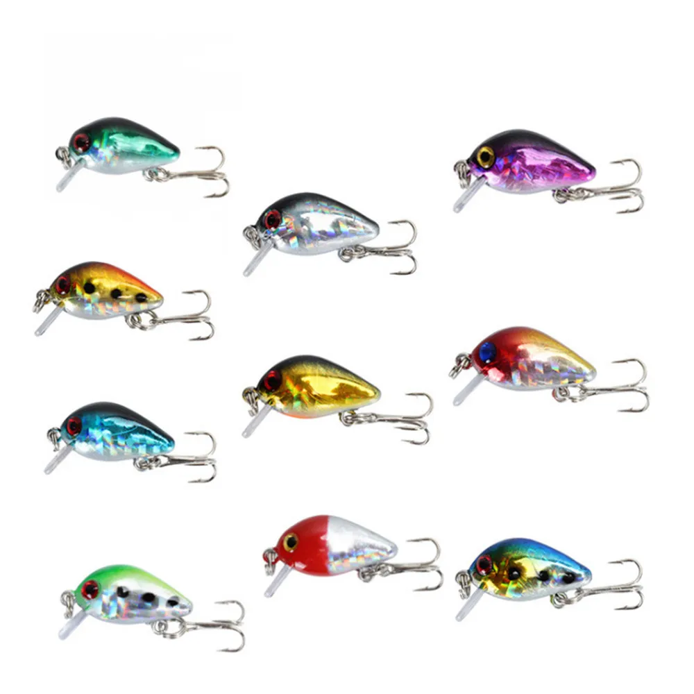FISHINAPOT-señuelo de Pesca Artificial, 1 unidad, 3cm, 1,7g, Wobbler de colores, Japón, cebos duros, buceo, Mini Pesca, Crankbait