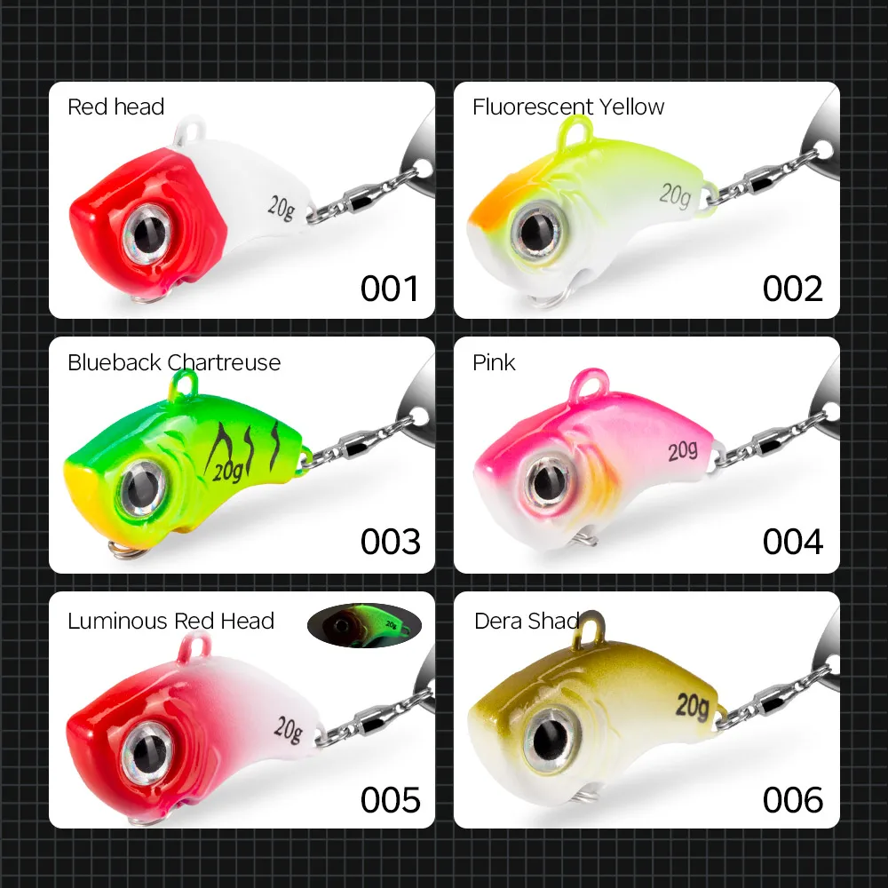 Hunthouse-señuelo giratorio de cola de pesca, vib, hundimiento, vibración de invierno, 5g/10g/15g/20g, plantilla de Metal, fundición crankbait, trucha dulce - imagen 5