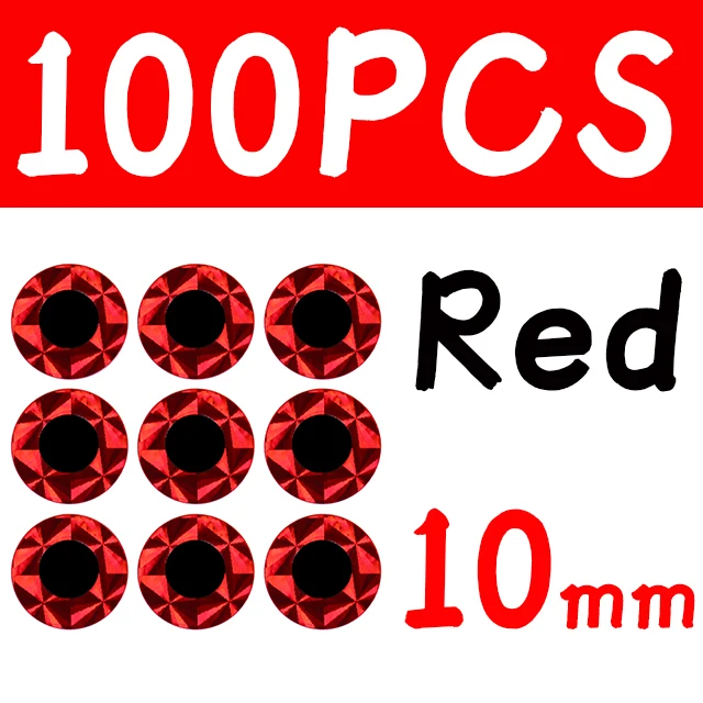 100pcs 10mm Red