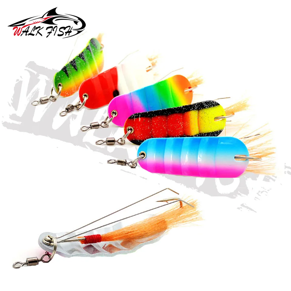 WALK FISH 1 Uds 21g nuevo señuelo de pesca en hielo con forma de pez de invierno Mini 6,2 cm suministros de cabeza de cebo aparejos de pesca anzuelo Jigging plomo Metal - imagen 2