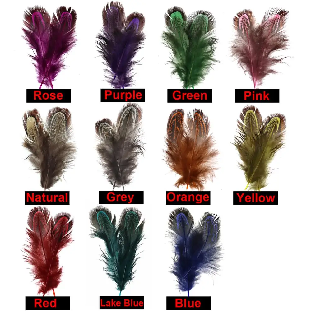 Bimoo 100 unids/pack atado de moscas Partridge pluma Caddis alas de mosca suave Hackle moscas húmedas ganchos triples de agua salada materiales de atado - imagen 2