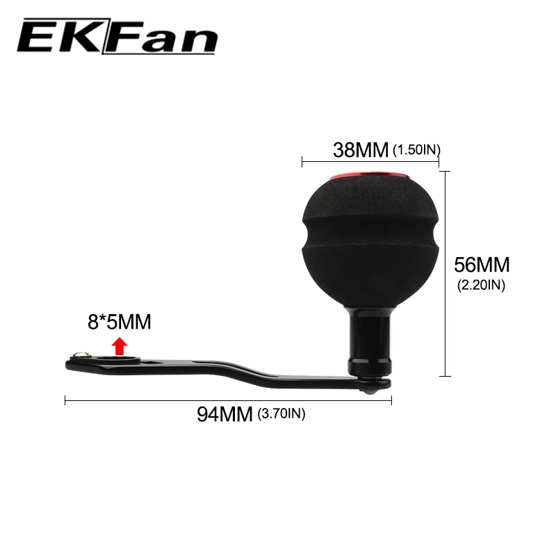 EKFan 1pc Fishing Reel Handle 8*5mm Hole Aluminum Alloy Handle And EVA Knob Length 94mm Fishing Reel Tools - imagen 2