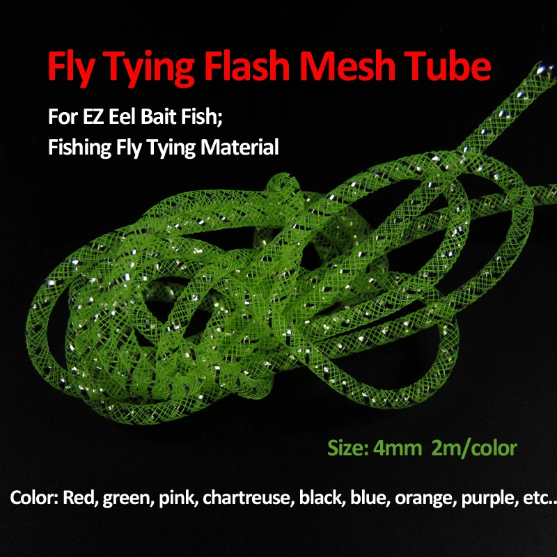 Bimoo-tubo de malla para atar moscas, Anguila EZ, cebo de pesca, Material para atar moscas, 2m, 4mm - imagen 2