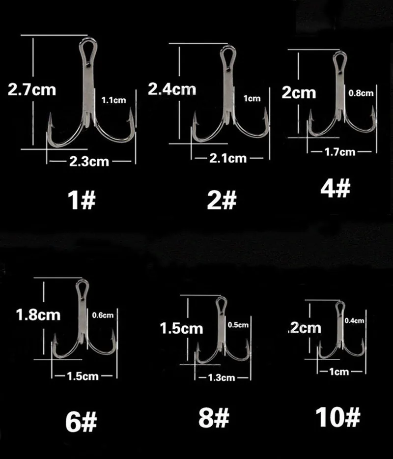 Anzuelo triple de pesca con pluma, acero rico en carbono, ranura para sangre, anzuelos afilados, Jigbait, cuchara Artificial, señuelo, lote de 6 piezas en oferta - imagen 3