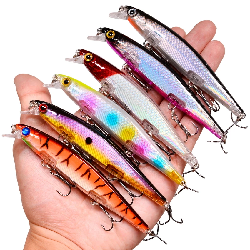 Señuelos de Pesca láser Wobbler, cebo Artificial duro Minnow, 11CM, 12G, Crankbait, para carpa, lubina a rayas, 1 unidad - imagen 4