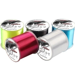 Señuelo de pesca de 500m, sedal de nailon de alta resistencia a la abrasión, accesorios de pesca de color marrón y blanco