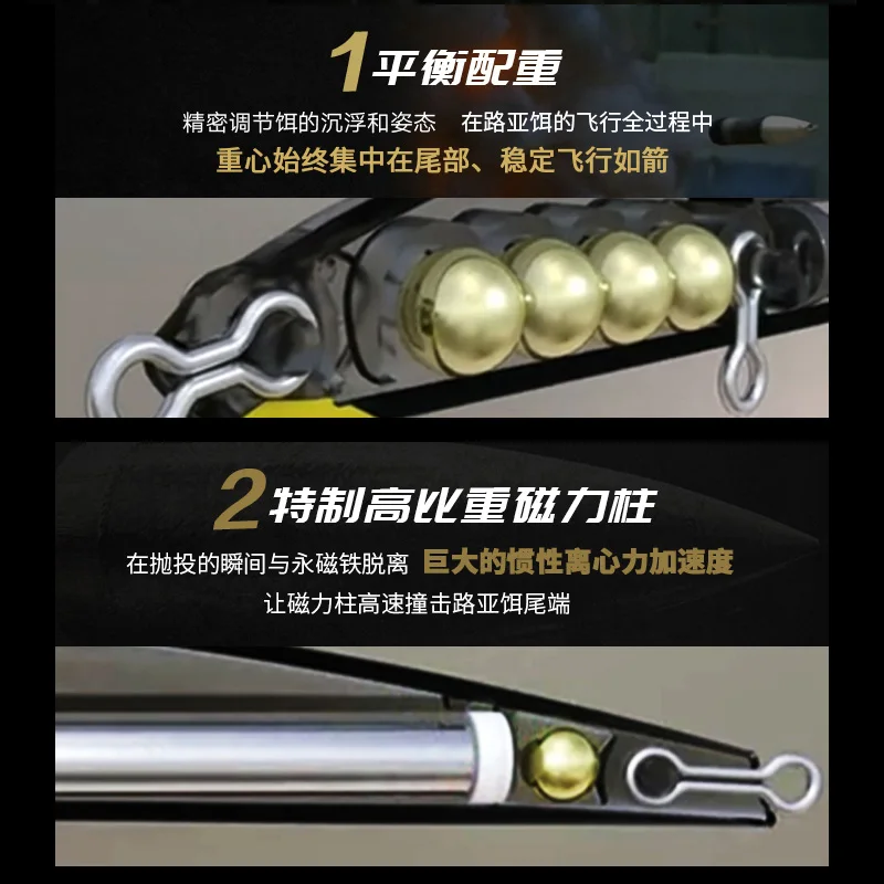 Lurefans-señuelo de pesca de A8S-2 y 80mm, anzuelo de capa fija que se hunde, 6,9g/7g, sistema magnético de tiro largo, Wobbler duro, cebo falso - imagen 4