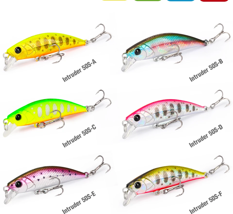 Intruder 505 Serie señuelos de pesca coloridos y versátiles para experiencias de pesca versátiles