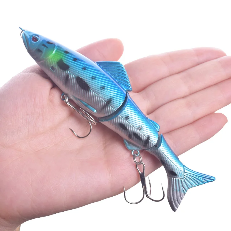 WDAIREN-señuelo de pesca duro, 12,5 cm, 18g, 3 segmentos, Artificial, Multi articulado, Swimbait, realista, Crankbait, Wobblers de hundimiento - imagen 4