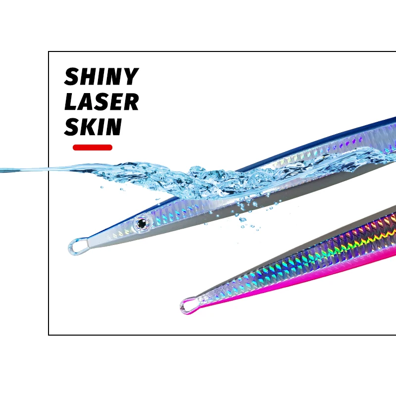 TEASER J19 80g 100g 120g 150g 200g 300g 400g Jigbait de pesca de hundimiento lento Metal Artificial agua salada pesca en mar Señuelos de Jigging - imagen 5