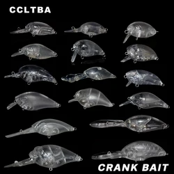 CCLTBA Crankbait sin pintar - Señuelo de pesca blanco, cuerpo duro