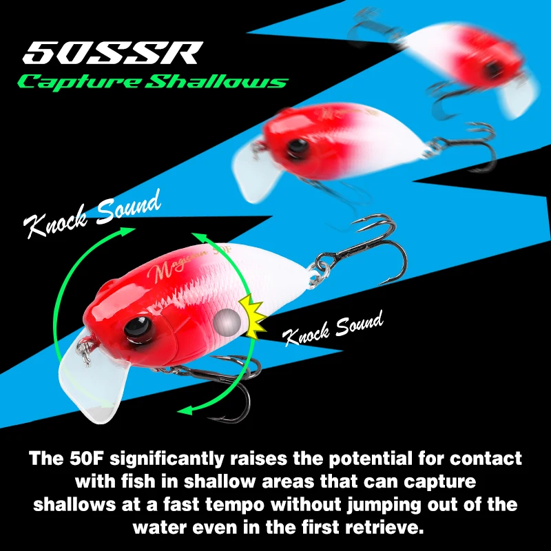 TSURINOYA-señuelo de pesca Crankbait 50F, 50mm, 8,5g, manivela flotante, Artificial, duro, modelo de Lucio - imagen 3