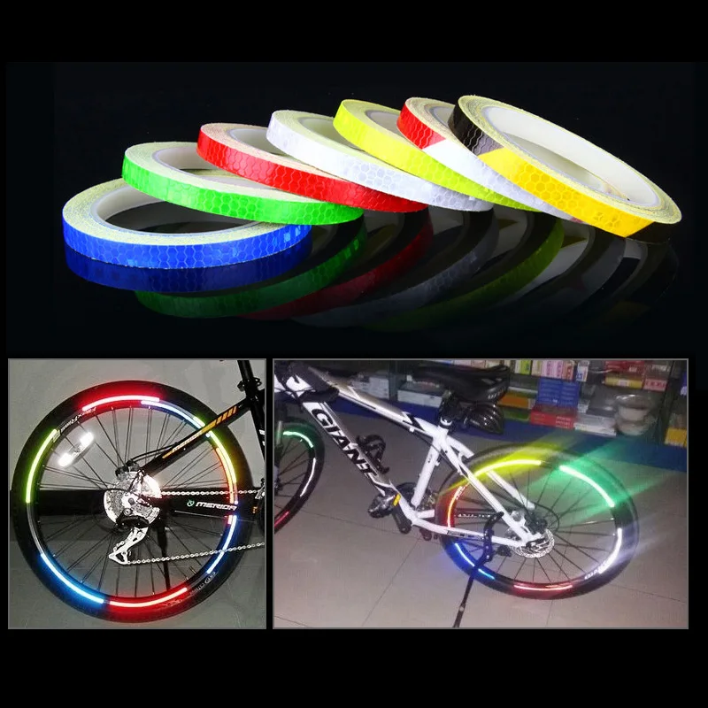 Mosodo-cinta reflectante de 8 metros para bicicleta, pegatinas de advertencia, Reflector de ciclismo, luz de seguridad a rayas, decoración de coche y motocicleta - imagen 3