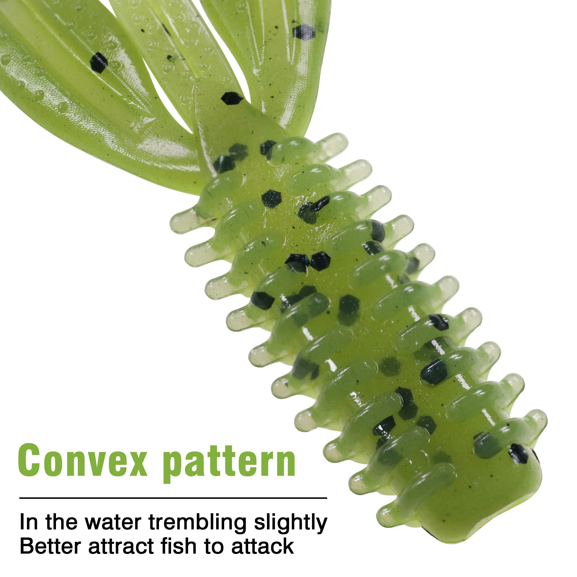 THKFISH-señuelo de pesca de silicona suave, cebos para camarones, 50mm, 1,4g, cebo Artificial de goma, Wobblers de gusano suave para pesca de carpa, 25 uds. - imagen 4