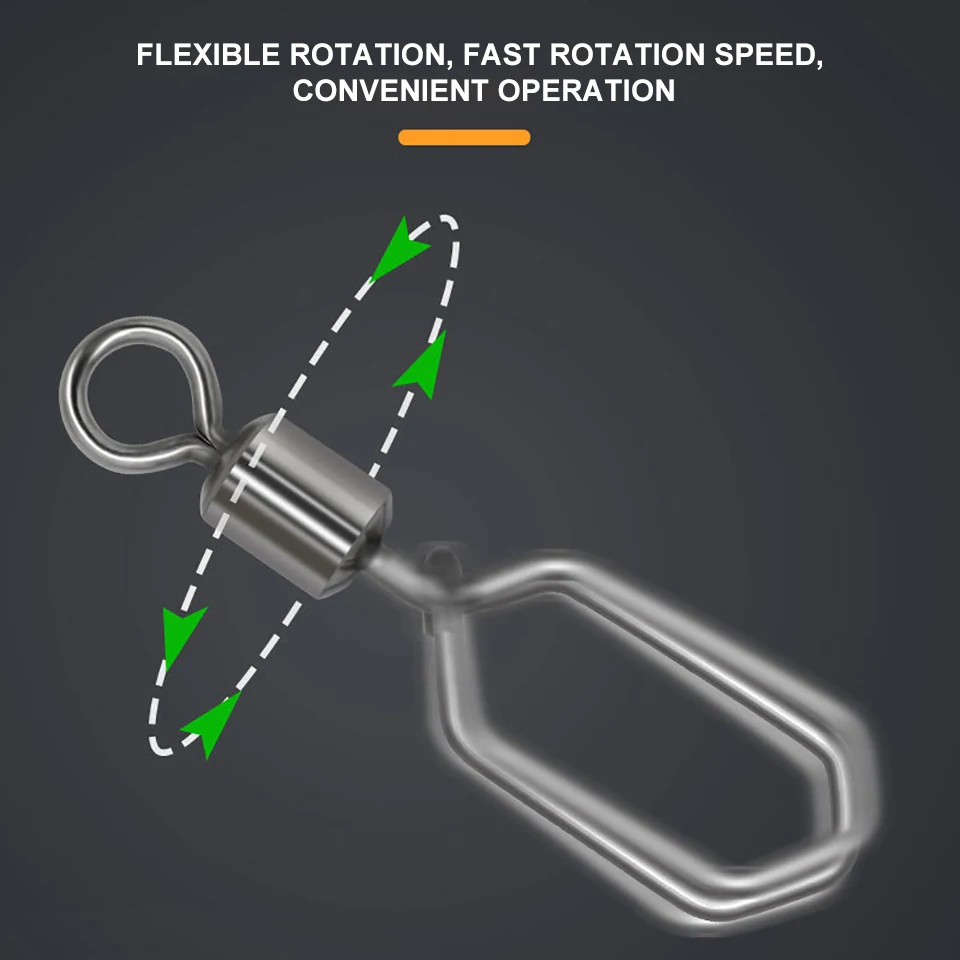 WALK FISH-broche de presión enganchado, barril de pesca de acero inoxidable, broches de seguridad giratorios, accesorios de señuelo, conector a presión, 20 Uds. - imagen 4