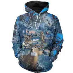 Blauw Jacht Sudadera pesca Camo 3D – Camuflaje streetwear