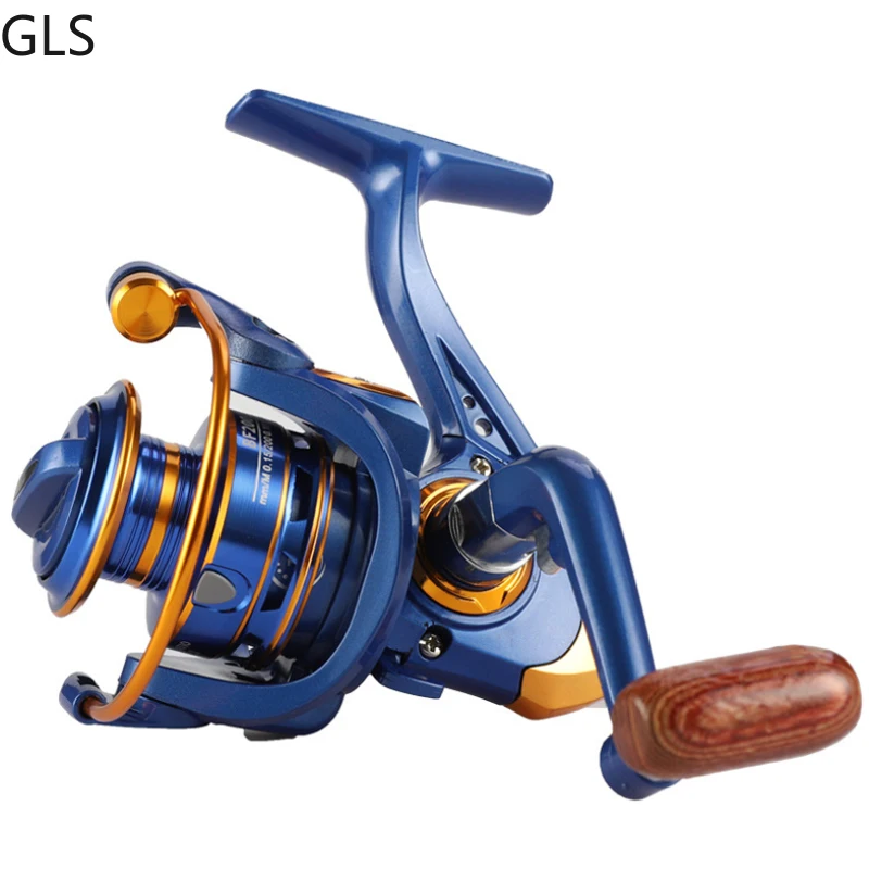 Carrete de pesca de lubina de alta velocidad, rueda giratoria ligera de Metal, 12 + 1BB, agarre de madera, serie 5,2: 1, 1000, 2000, 3000 - imagen 5